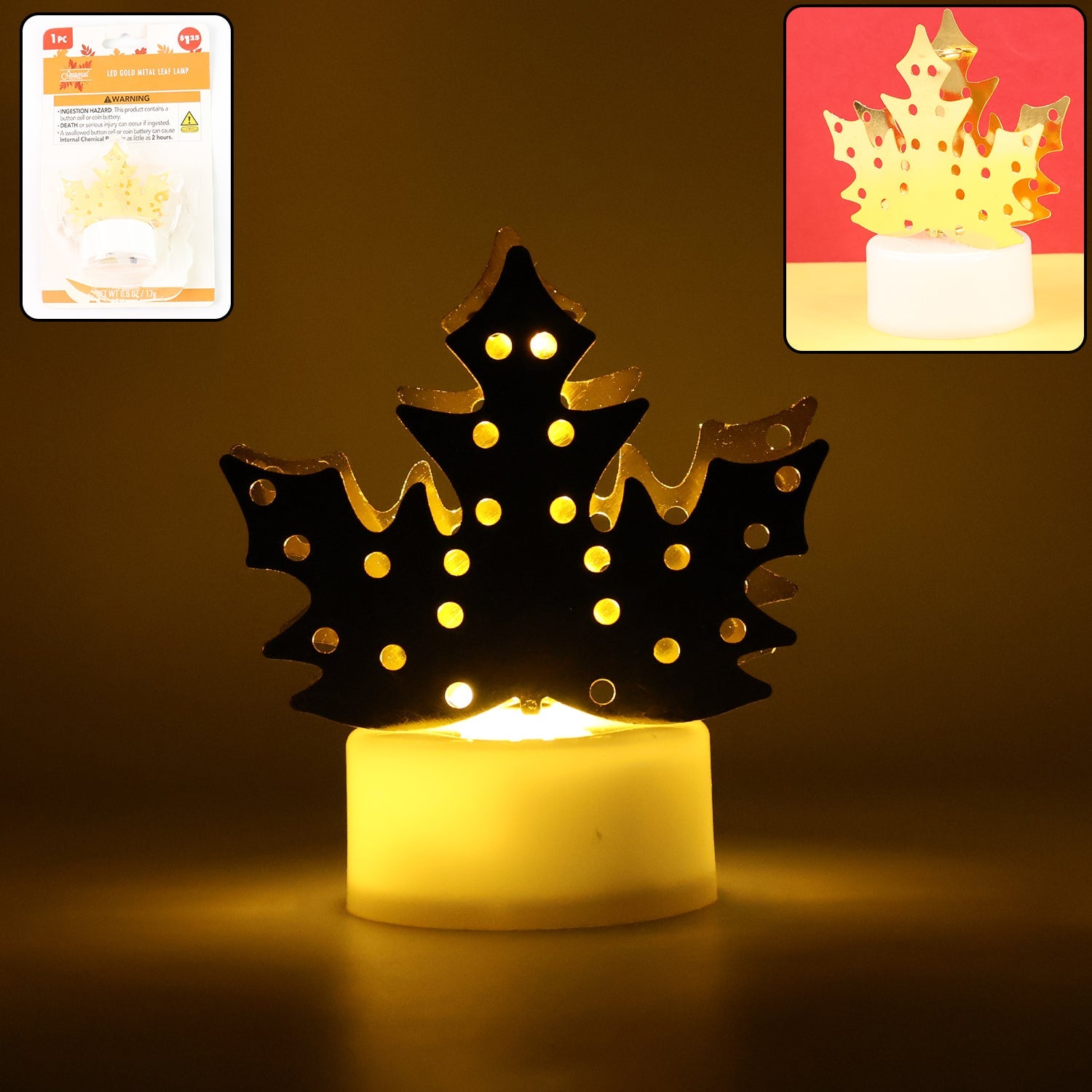 Traditional LED Gold Leaf Diya Traditional LED Gold Leaf Diya
